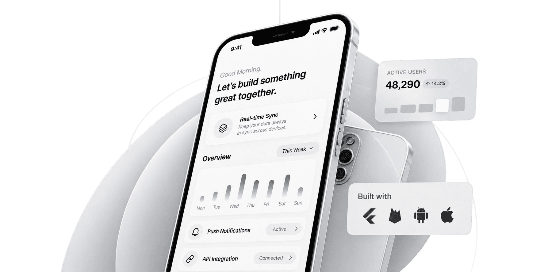 Light mode smartphone app interface showcase